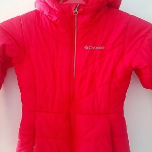 1 Columbia Sportswear Company Girls, Small Size, hooded, Red outdoor Jacket.